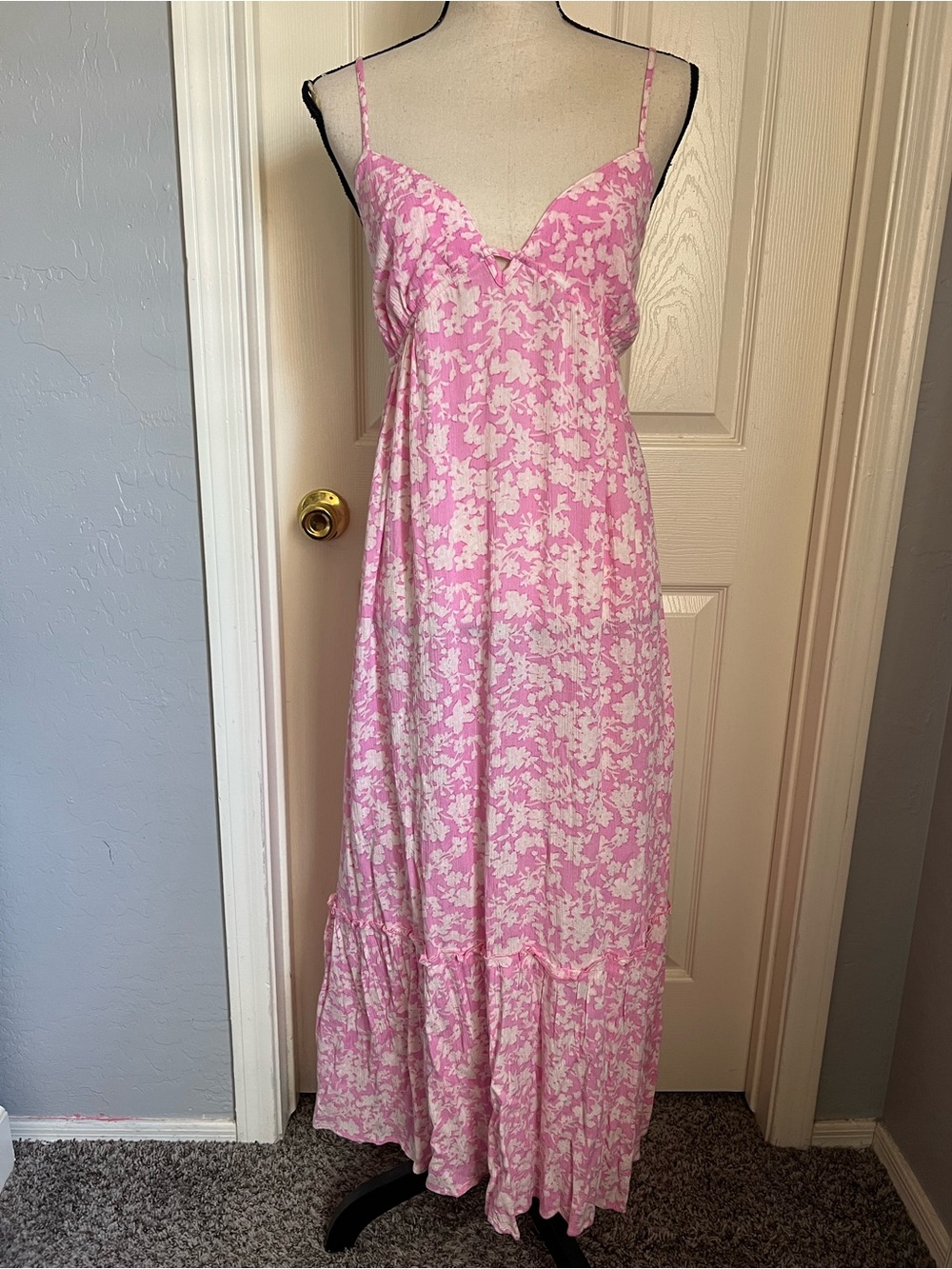No Boundaries Pink Floral Maxi Slip Dress
